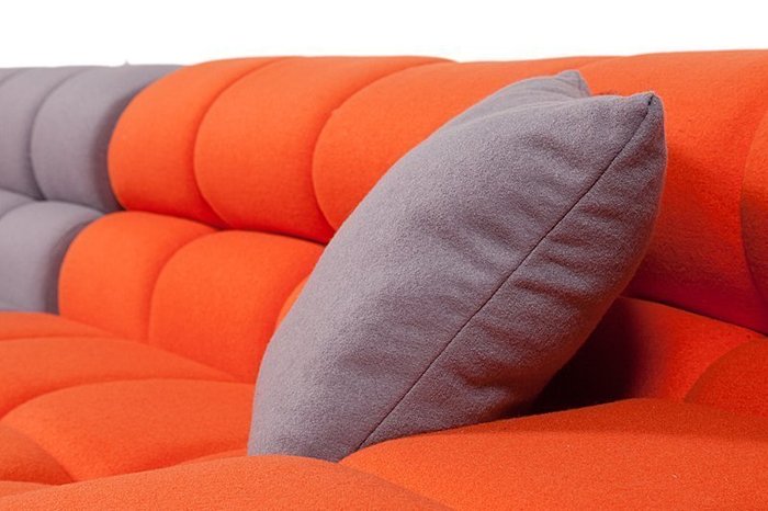 Диван Tufty-Time серо-оранжевого цвета - купить Угловые диваны по цене 309000.0