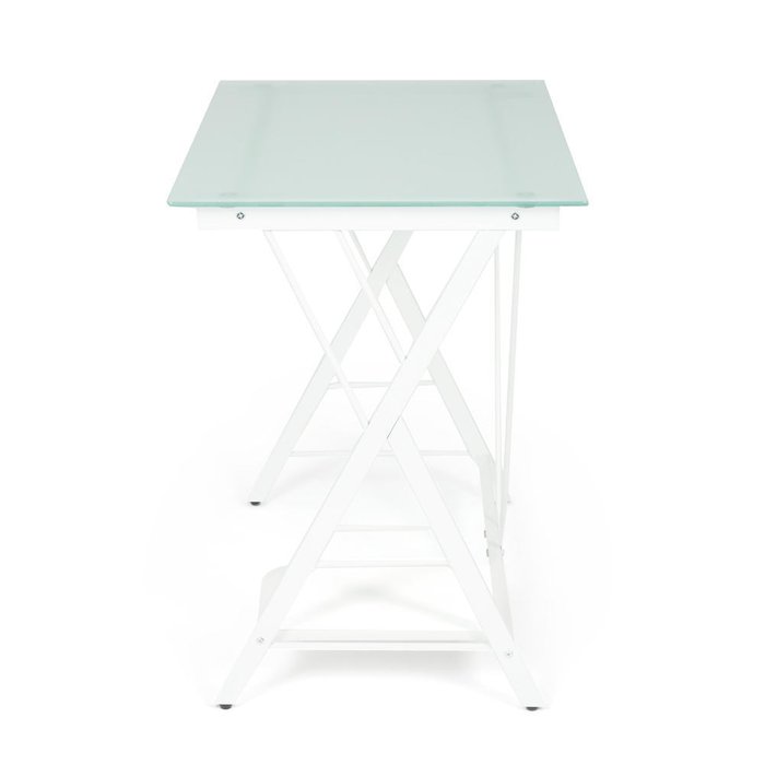 Стол офисный белого цвета со стеклянной столешницей - лучшие Офисные столы в INMYROOM