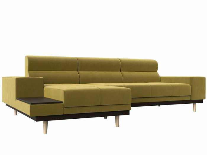 Угловой диван-кровать Леонардо желтого цвета левый угол