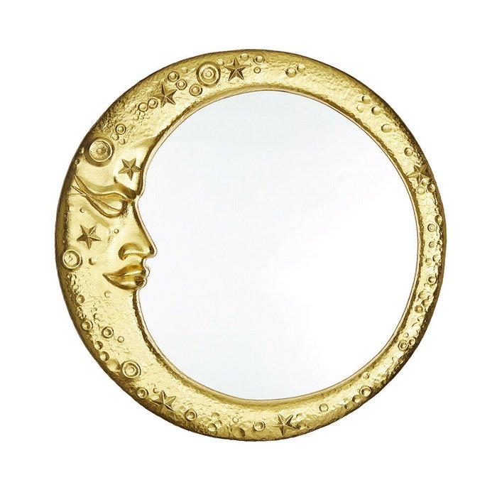 Зеркало настенное Месяц золотого цвета
