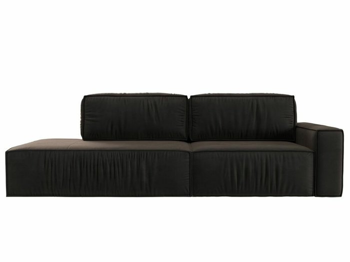 Прямой диван-кровать Прага модерн коричневого цвета подлокотник справа - купить Прямые диваны по цене 76999.0