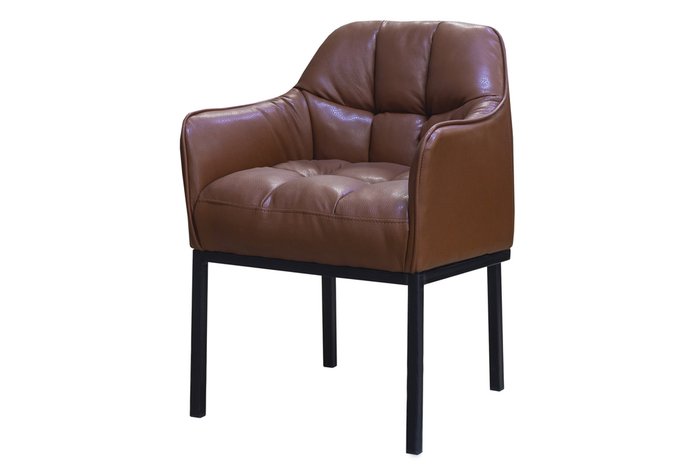 Полукресло Langreo в кожаной обивке коричневого цвета - купить Интерьерные кресла по цене 26635.0