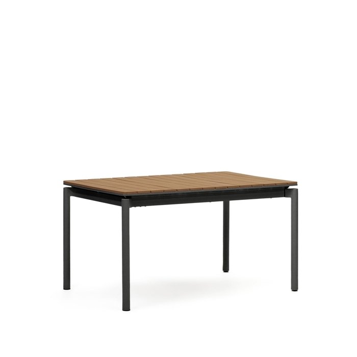 Раздвижной обеденный стол Canyelles коричнево-черного цвета - лучшие Садовые столы в INMYROOM