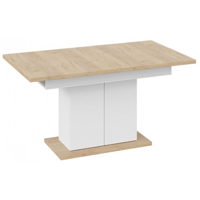 Раздвижной обеденный стол Детройт бежево-белого цвета - купить Обеденные столы по цене 22910