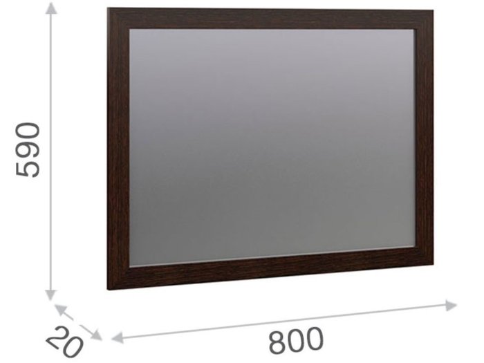 Зеркало настенное Эшли цвета венге - купить Настенные зеркала по цене 2905.0