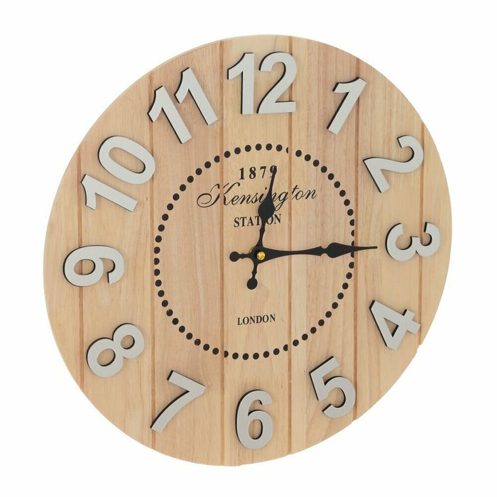 Часы настенные декоративные Wood бежевого цвета - купить Часы по цене 4000.0