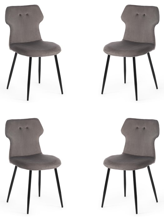 Набор из четырех стульев Robocop серого цвета