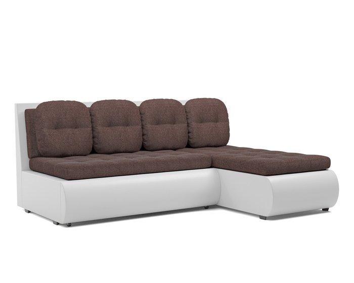 Угловой диван-кровать Кормак бело-коричневого