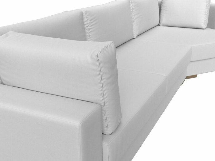 Угловой диван-кровать Лига 026 белого цвета (экокожа) правый угол - лучшие Угловые диваны в INMYROOM