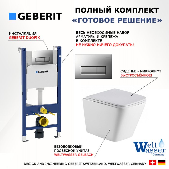 Комплект 3 в 1 инсталляция Duofix