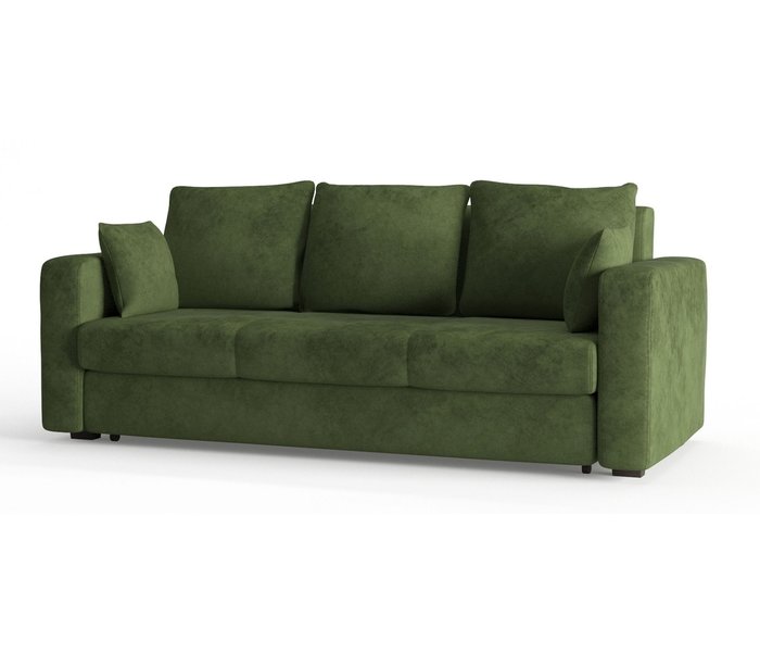 Диван-кровать Риквир в обивке из велюра зеленого цвета