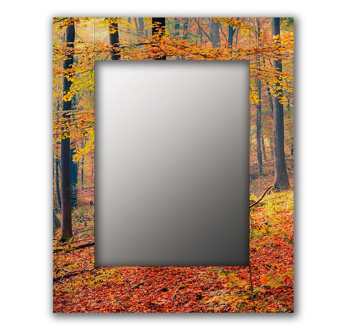 Настенное зеркало Осень 50х65 желтого цвета