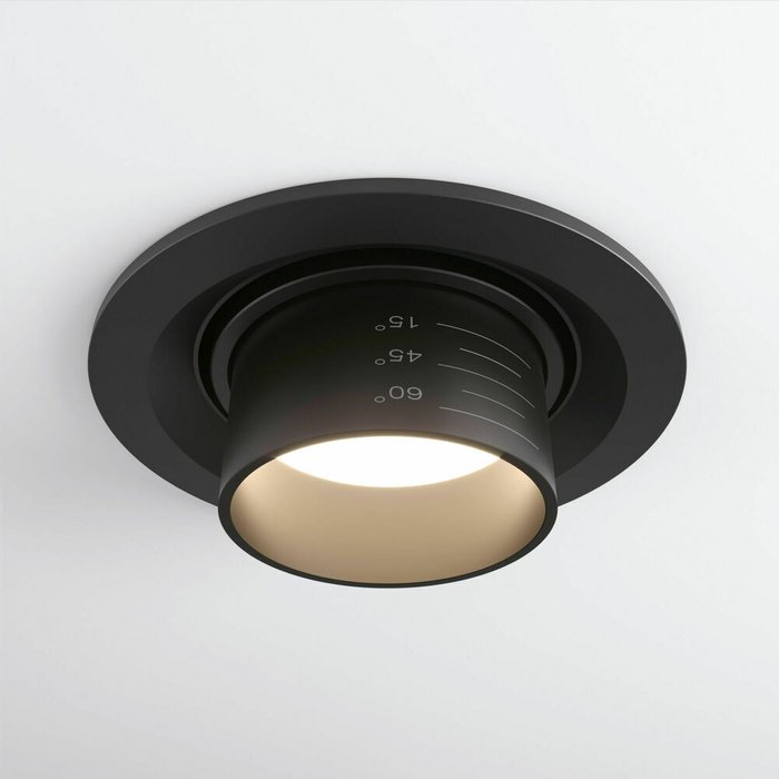 Встраиваемый точечный светильник Zoom черного цвета