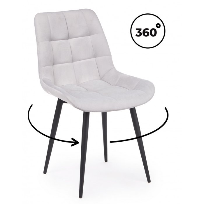 Обеденный стул Челси 360 К светло-серого цвета вращающийся - купить Обеденные стулья по цене 5900