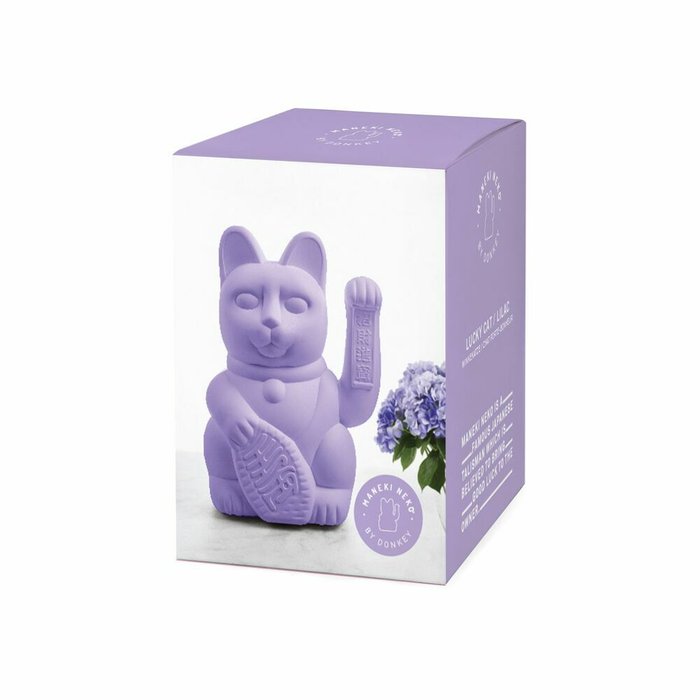 Декоративная фигурка-статуэтка Lucky Cat L Large лилового цвета - лучшие Фигуры и статуэтки в INMYROOM