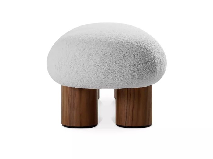 Банкетка Liora светло-серого цвета с коричневыми ножками - лучшие Банкетки в INMYROOM Банкетка Liora светло-серого цвета с коричневыми ножками - лучшие Банкетки в INMYROOM