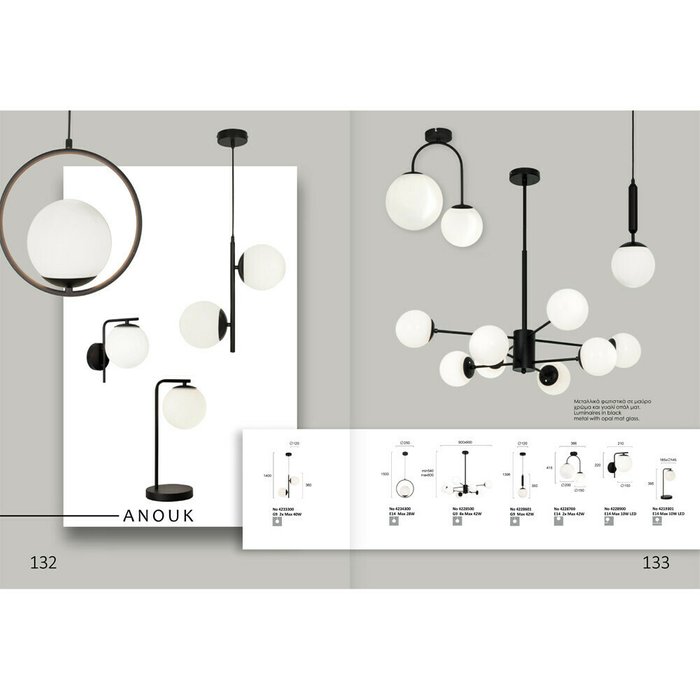  Подвесной светильник Anouk черно-белого цвета - купить Подвесные светильники по цене 6690.0