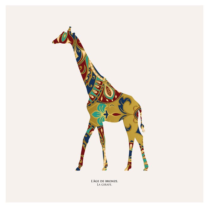 Репродукция картины на холсте Бронзовый век жираф 