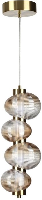 Потолочный светильник подвесной освещает 5 м? Odeon Light Bruco 5095/17L латунный/янтарный градиент/металл/стекло LED 17W 4000K