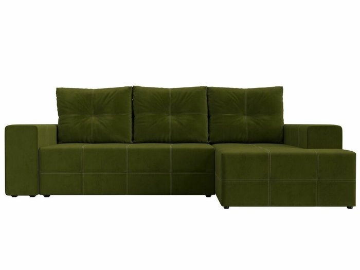 Угловой диван-кровать Перри зеленого цвета правый угол - купить Угловые диваны по цене 59999.0