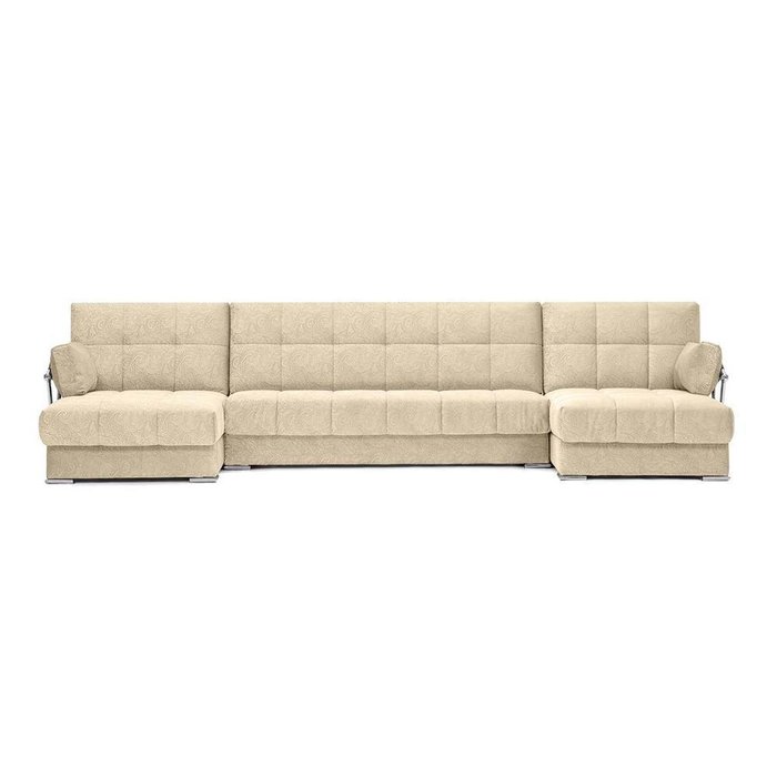 П-образный модульный диван-кровать Дудинка Letizia бежевого цвета