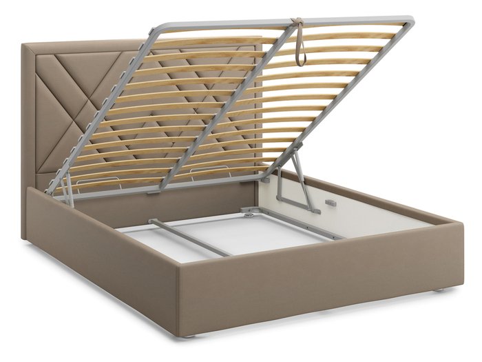 Кровать Premium Milana 2 160х200 коричневого цвета с подъемным механизмом - лучшие Кровати для спальни в INMYROOM