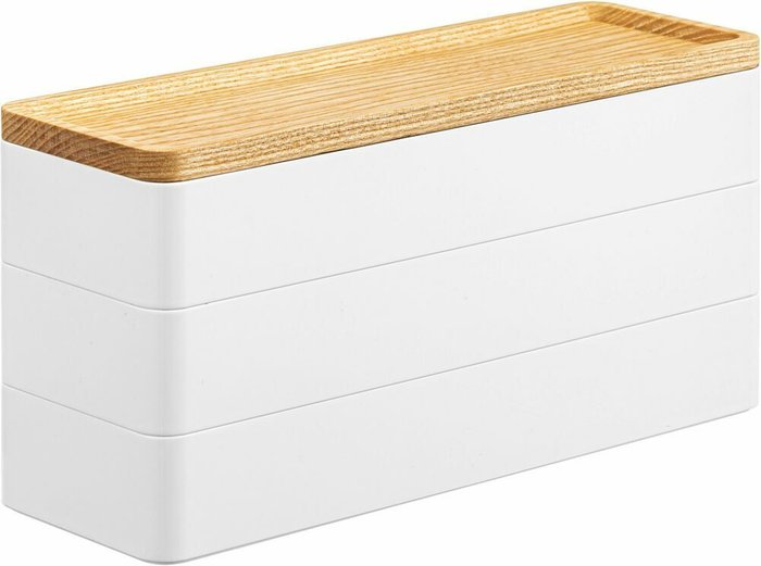 Трехуровневый контейнер для хранения Rin бело-бежевого цвета