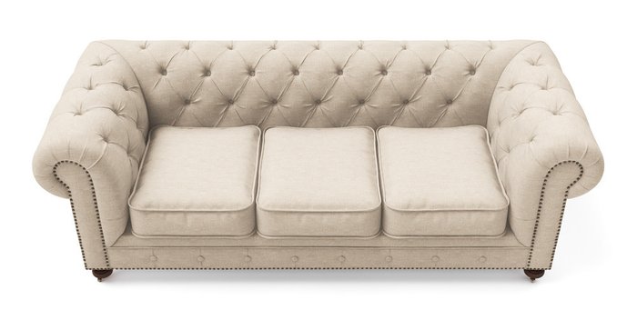 Трехместный диван Chesterfield Lux бежевого цвета - лучшие Прямые диваны в INMYROOM