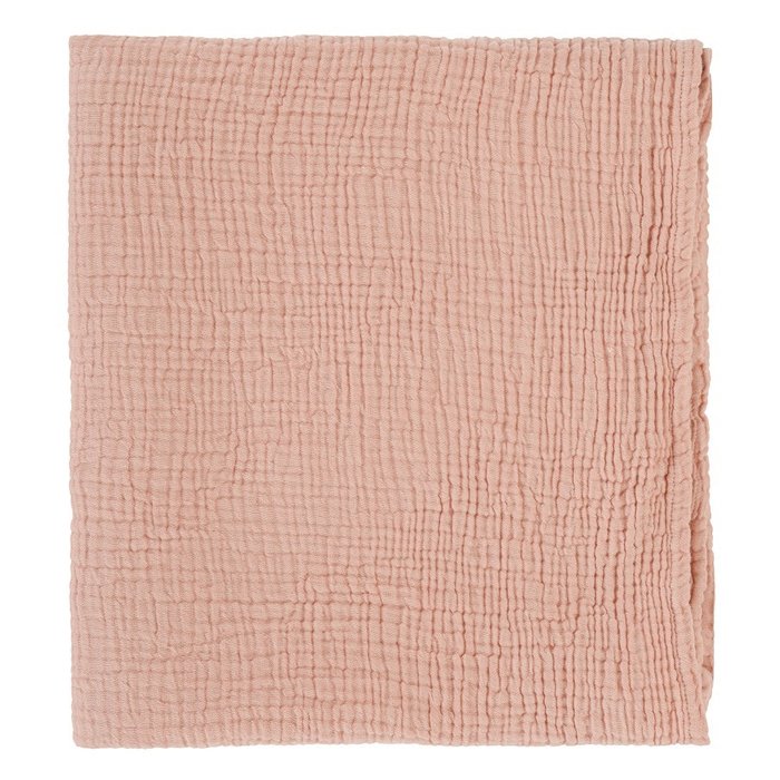 Одеяло из жатого хлопка цвета пыльной розы 90x120