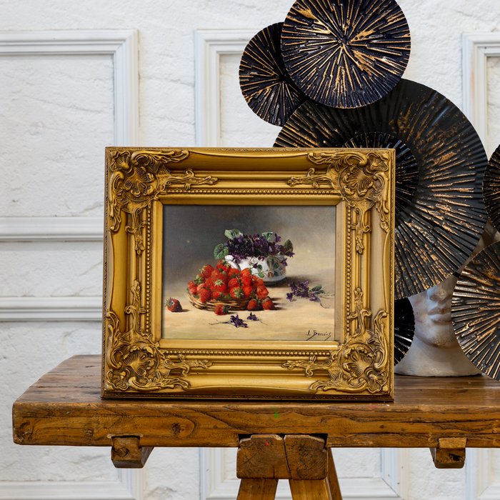Репродукция картины Натюрморт с клубникой и полевыми цветами - лучшие Картины в INMYROOM