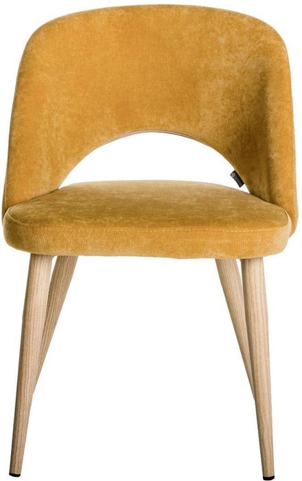 Стул Lars желтого цвета с бежевыми ножками - лучшие Обеденные стулья в INMYROOM