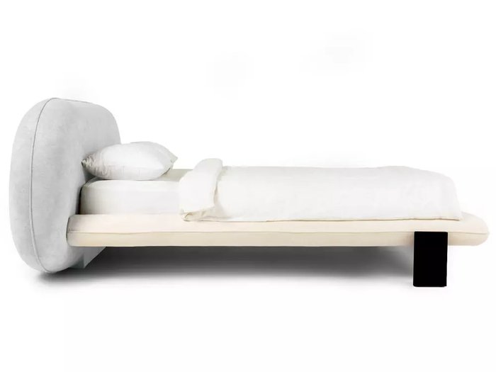 Кровать Softbay 160х200 с изголовьем серого цвета без подъемного механизма - лучшие Кровати для спальни в INMYROOM