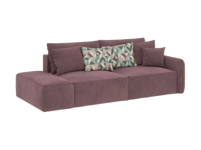 Диван-кровать Портленд правый серо-розового цвета - купить Прямые диваны по цене 56990.0