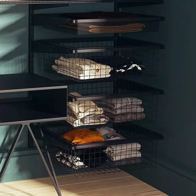 Корзина проволочная 56x41 черного цвета - лучшие Комплектующие для гардеробных систем в INMYROOM