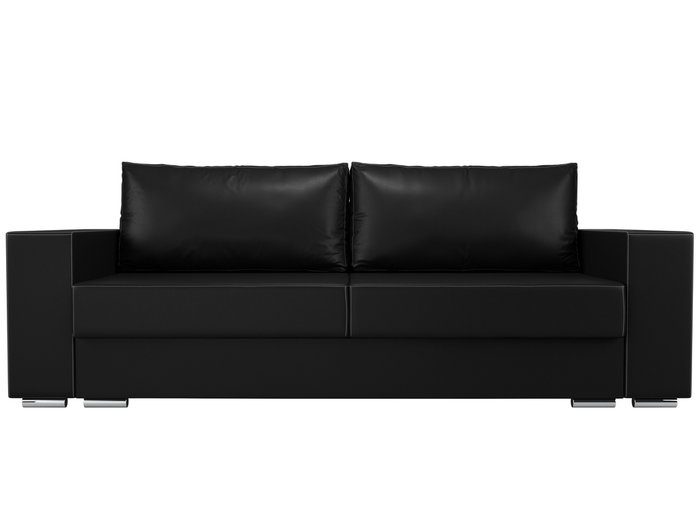 Прямой диван-кровать Исланд черного цвета (экокожа) - купить Прямые диваны по цене 49999.0