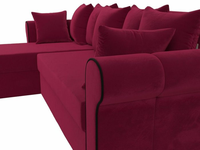 Угловой диван-кровать Рейн бордового цвета левый угол - лучшие Угловые диваны в INMYROOM