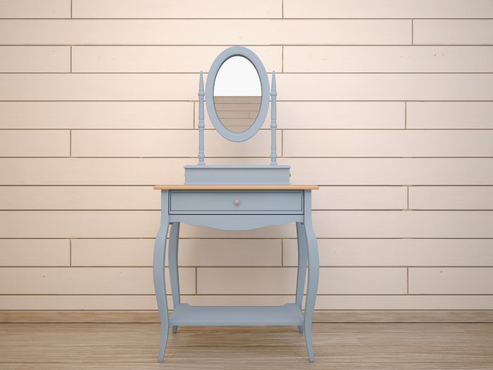 Голубой туалетный столик "Leontina" с зеркалом - купить Туалетные столики по цене 40775.0