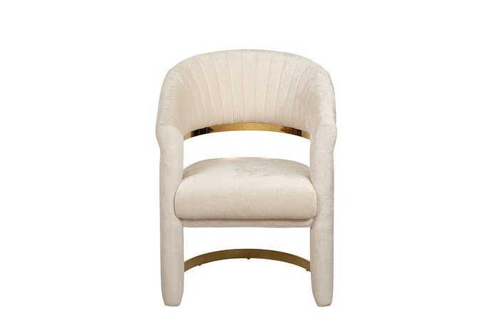 Стул в обивке из велюра кремового цвета  - купить Обеденные стулья по цене 79600.0