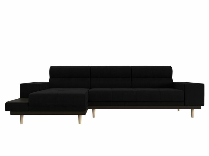 Угловой диван-кровать Леонардо черного цвета левый угол - купить Угловые диваны по цене 46999.0