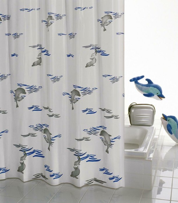 Штора для ванных комнат Delphin синий/голубой - купить Шторки для душа по цене 1254.0