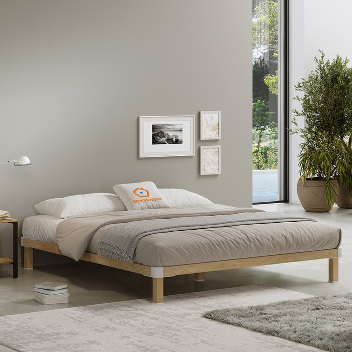 Кровать Канапе-2 180х190 бежевого цвета без подъемного механизма - купить Кровати для спальни по цене 15100