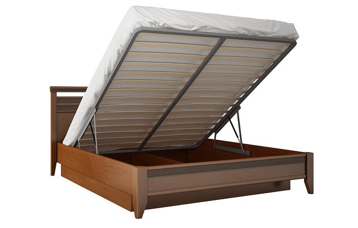 Кровать с подъемным механизмом Адажио 160х200 коричневого цвета - купить Кровати для спальни по цене 69289.0