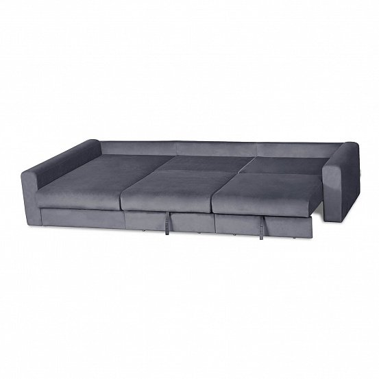 Угловой диван-кровать Мэдисон Лувр серого цвета большой - лучшие Угловые диваны в INMYROOM