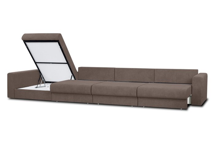 Угловой диван-кровать Модена коричневого цвета - лучшие Угловые диваны в INMYROOM