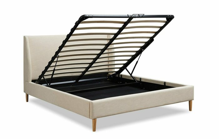 Кровать Carrera 180x200 бежевого цвета с подъемным механизмом - купить Кровати для спальни по цене 29045.0 Кровать Carrera 180x200 бежевого цвета с подъемным механизмом - купить Кровати для спальни по цене 29045.0