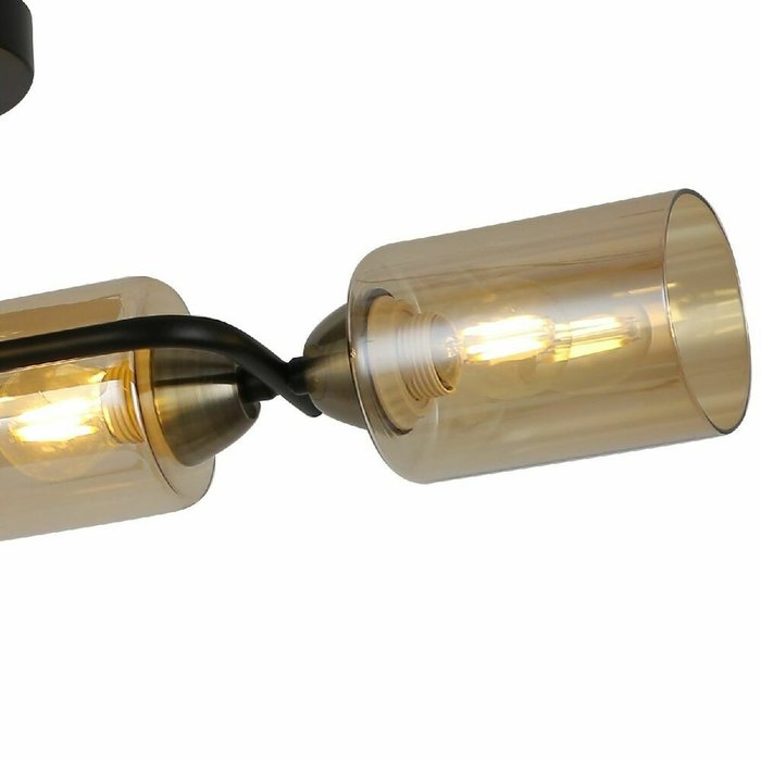 Потолочная люстра IL8148-4COU-79 BK BR (стекло, цвет коричневый) - лучшие Потолочные люстры в INMYROOM