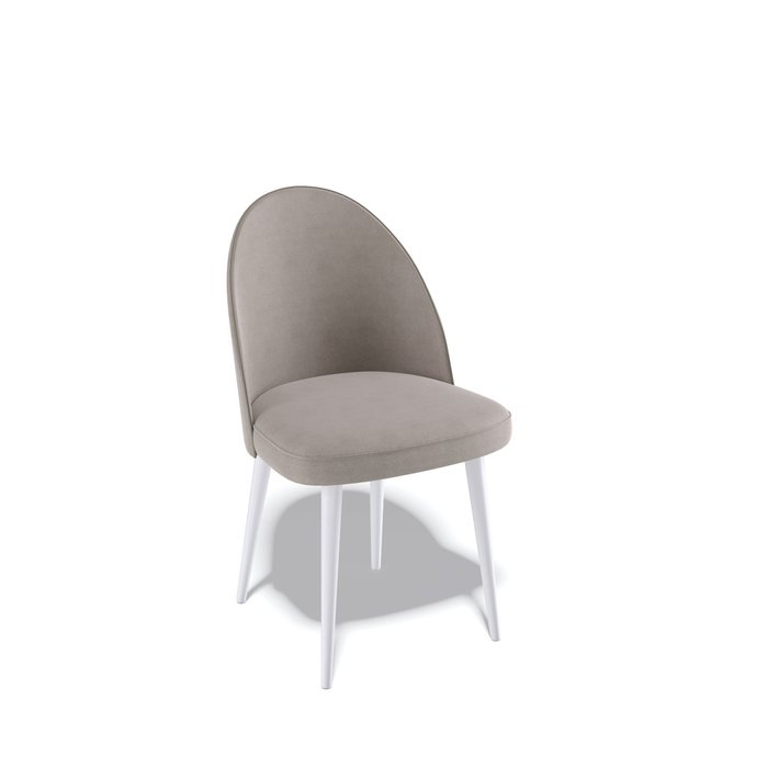 Обеденный стул 144KF бежевого цвета с белыми ножками - купить Обеденные стулья по цене 8490.0