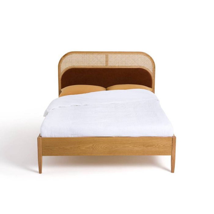 Кровать с кроватным основанием Buisseau 160x200 бежевого цвета - купить Кровати для спальни по цене 67824.0
