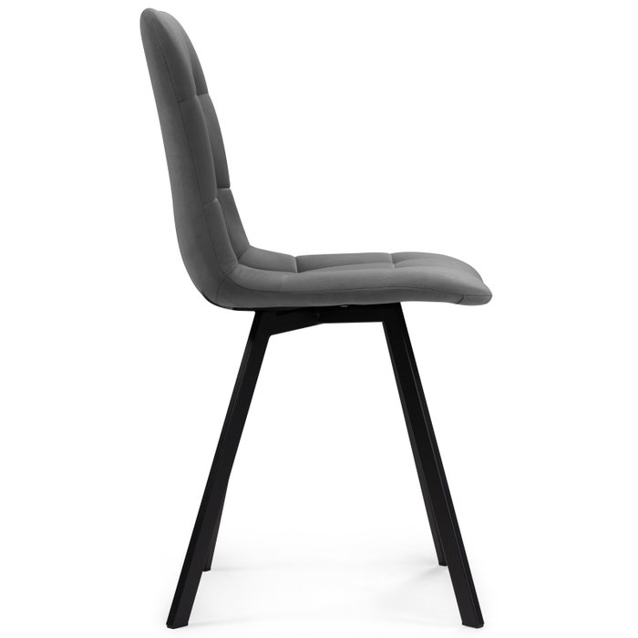 Стул Чилли темно-серого цвета на черных ножках - лучшие Обеденные стулья в INMYROOM