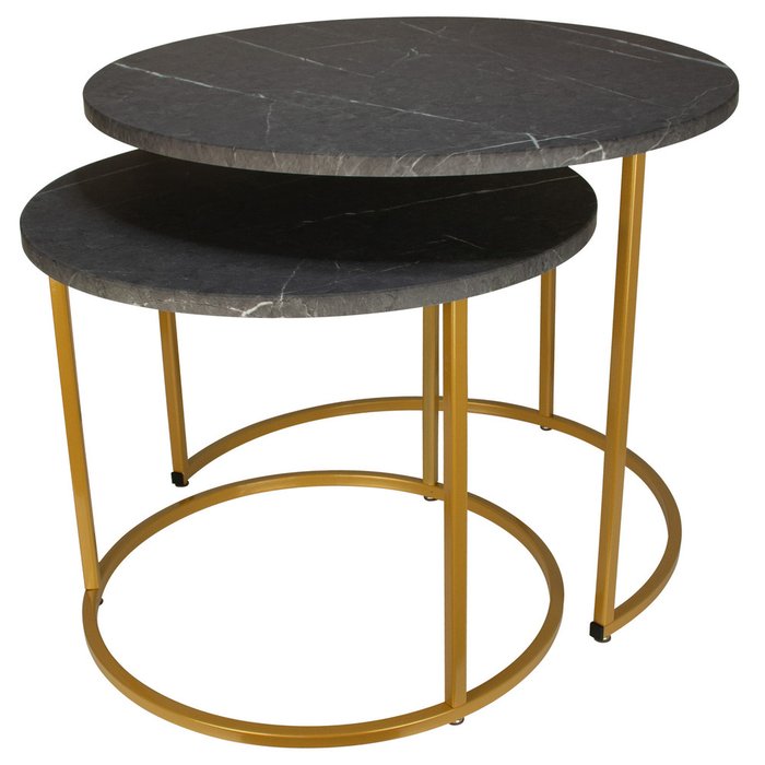 Набор из двух журнальных столиков МеталлАрт М001 черно-золотого цвета - купить Журнальные столики по цене 8648 Набор из двух журнальных столиков МеталлАрт М001 черно-золотого цвета - купить Журнальные столики по цене 8648